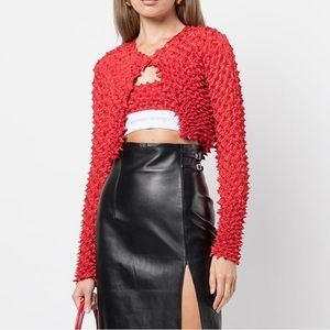 Alexander Wang Shibori Satin Snap Front Cardigan Set Size XS/S